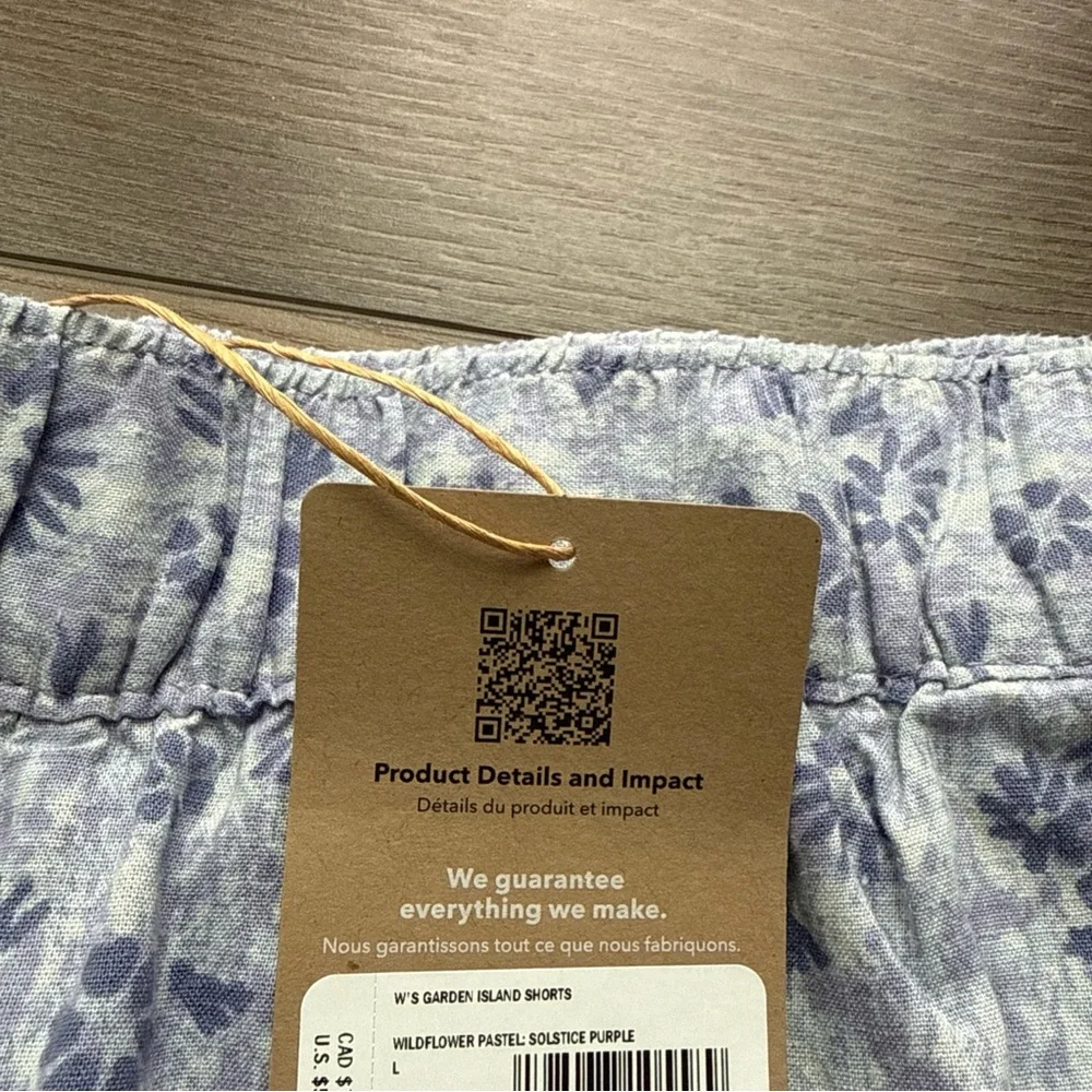 Women’s Patagonia Garden Island Shorts Purple Floral - Picture 5 of 6